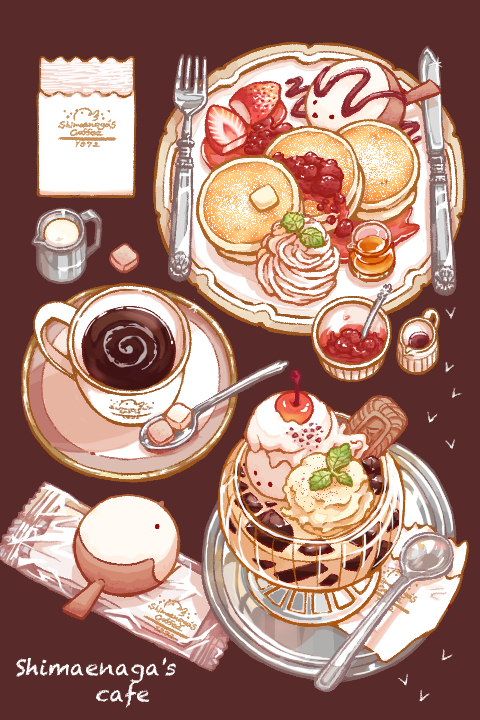 This is a pixiv picture whose title is シマエナガ喫茶店.