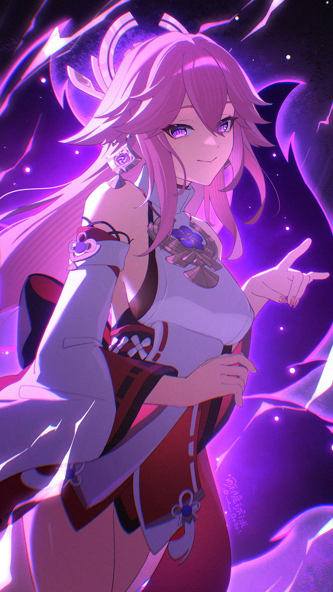 This is a pixiv picture whose title is day29 八重神子.