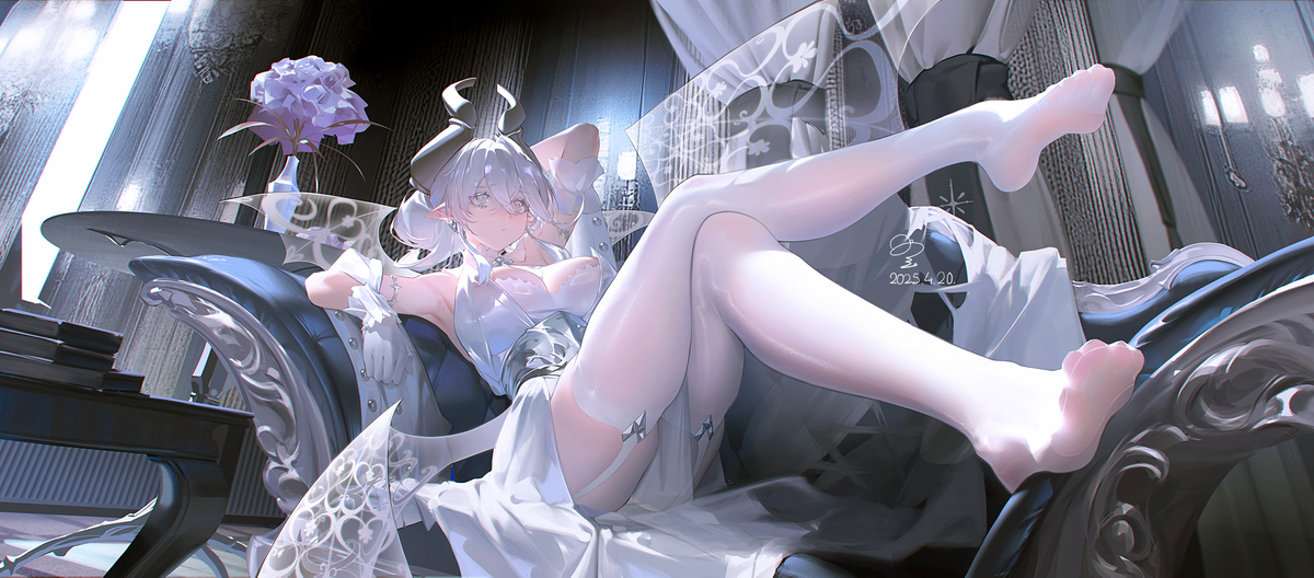 This is a pixiv picture whose title is 白银城.