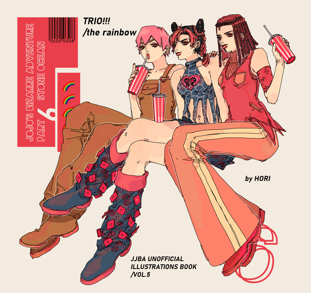 This is a pixiv picture whose title is 【Web再録】 TRIO!!! / the rainbow.