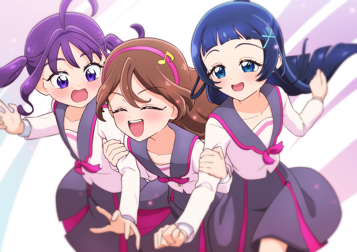 This is a pixiv picture whose title is 3人で！.