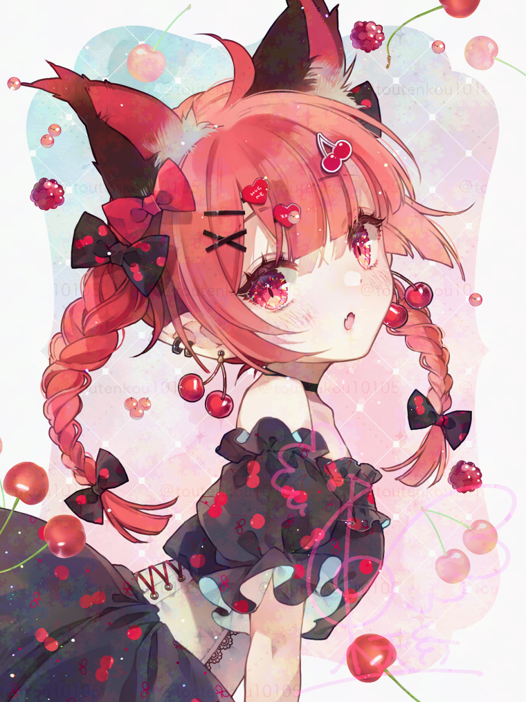 This is a pixiv picture whose title is さくらんぼお燐.