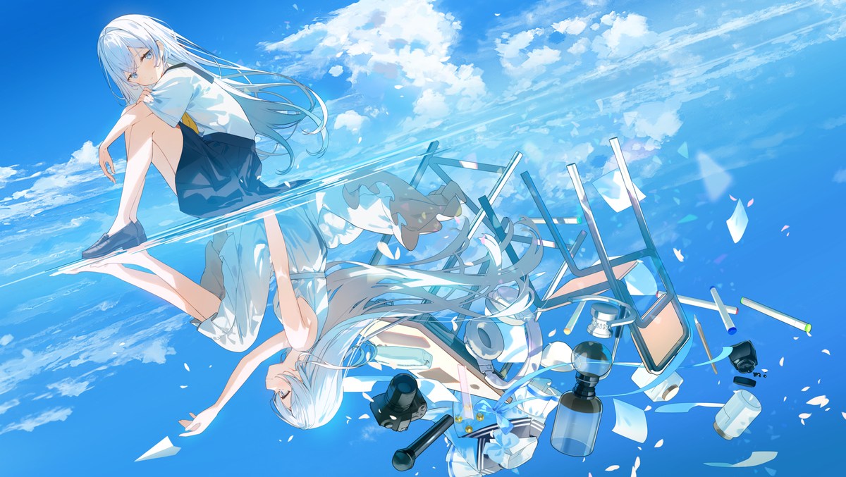 This is a pixiv picture whose title is Dream Blue.