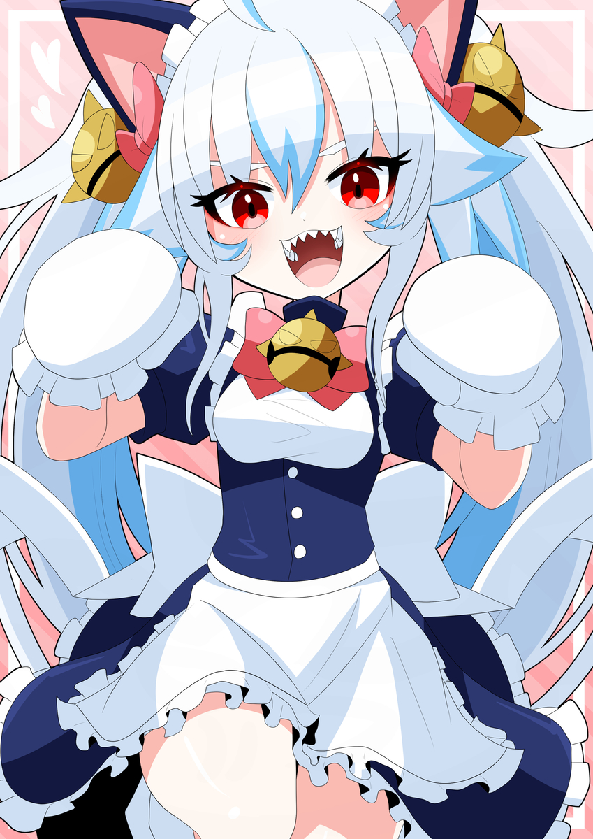 This is a pixiv picture whose title is ネコミミメイド服アマイロ.