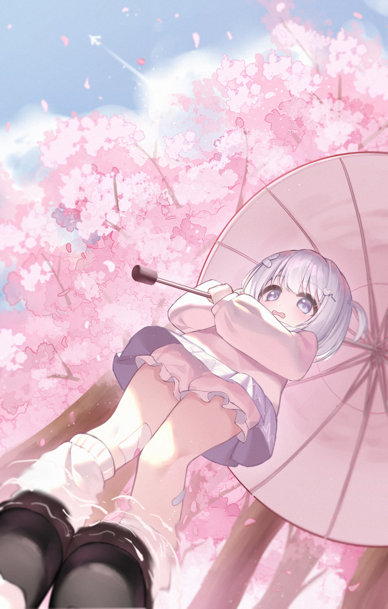 This is a pixiv picture whose title is Day18桜の雨.