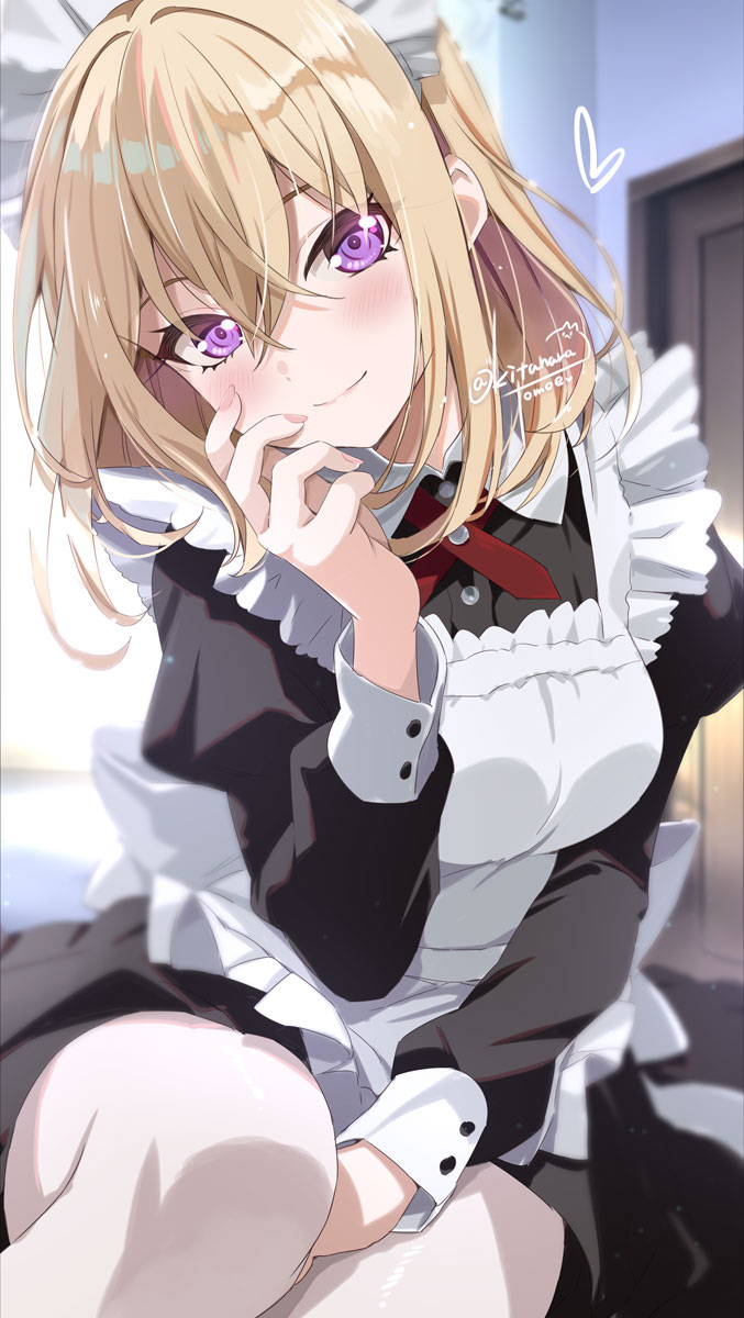 This is a pixiv picture whose title is skeb🌌メイド三角初華ちゃん.