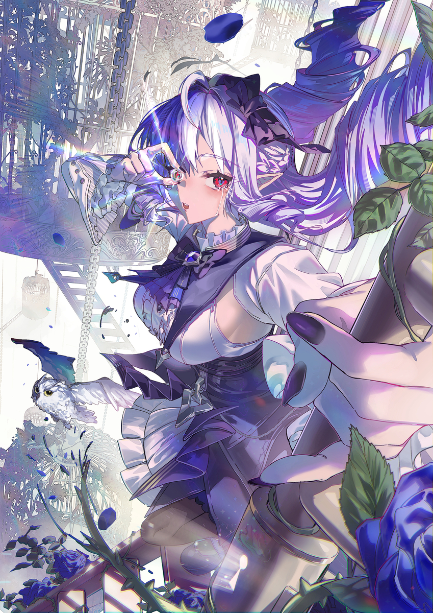 This is a pixiv picture whose title is "彼女の目に何が映っているのでしょうか…？".