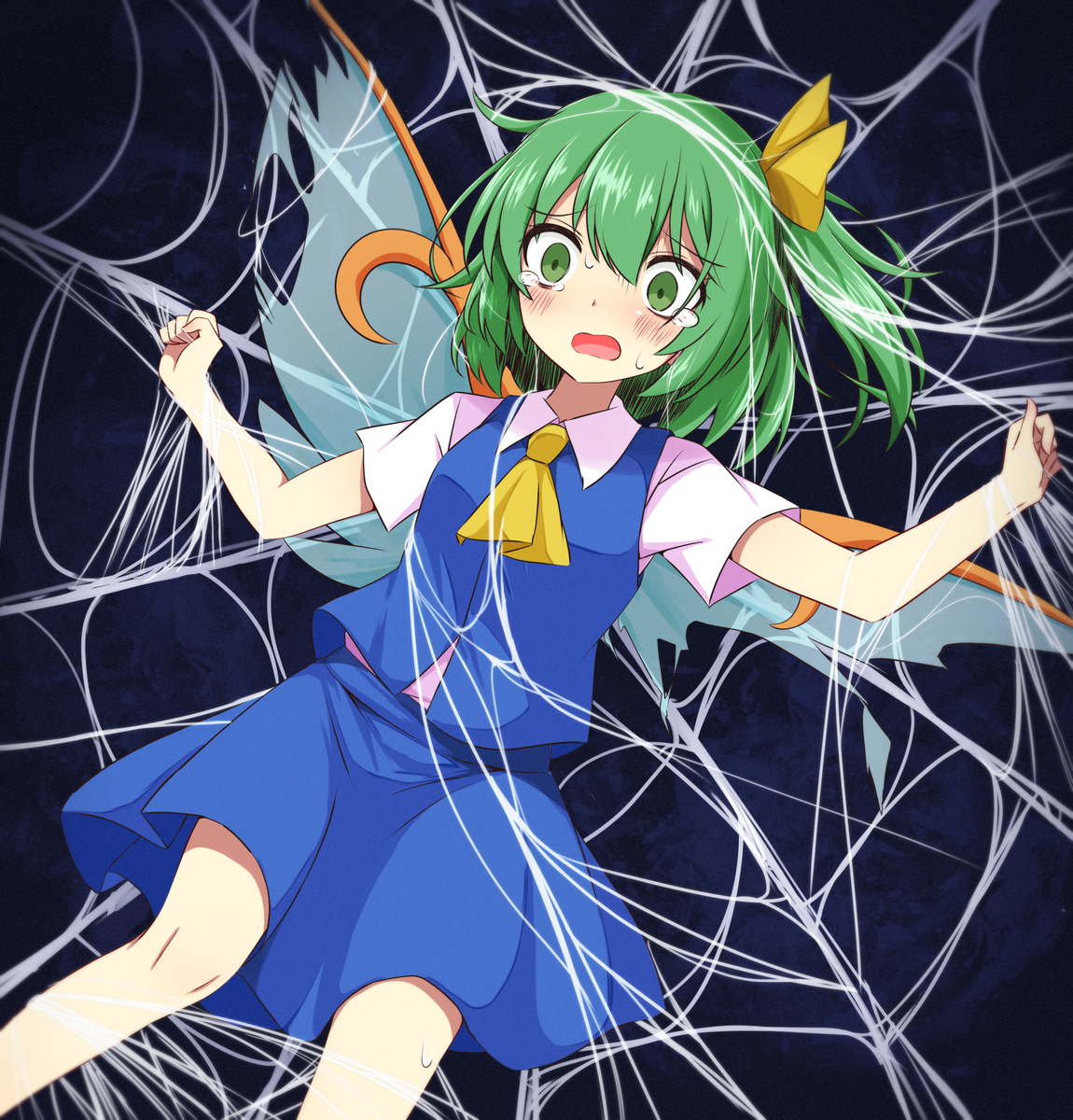 This is a pixiv picture whose title is 大妖精　蜘蛛糸拘束.