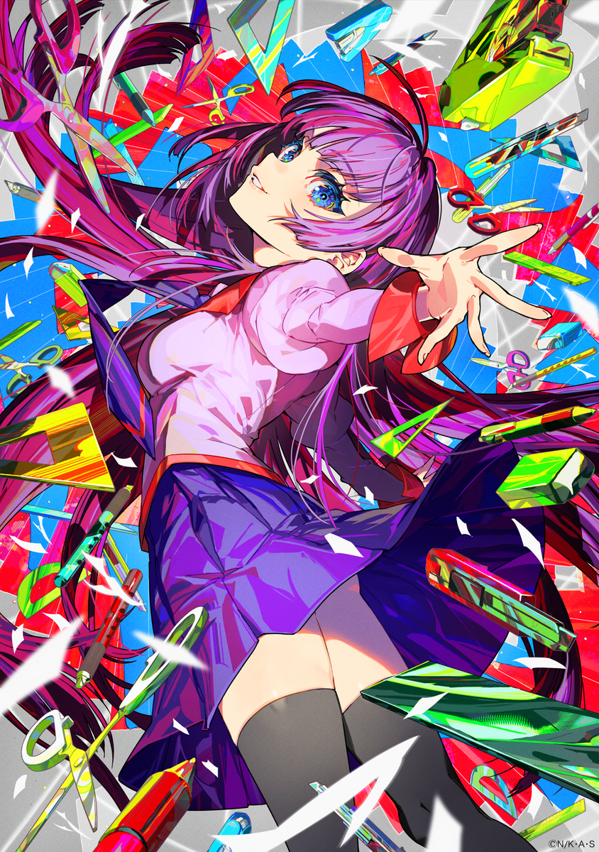 This is a pixiv picture whose title is 戦場ヶ原ひたぎ.