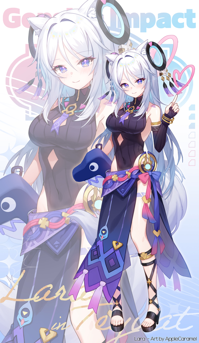 This is a pixiv picture whose title is 【リクエスト】 Lara X Genshin Impact.