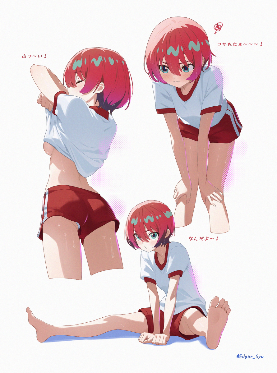 This is a pixiv picture whose title is 「汗だく、もうムリっ…！」( ˘•ω•˘ ).