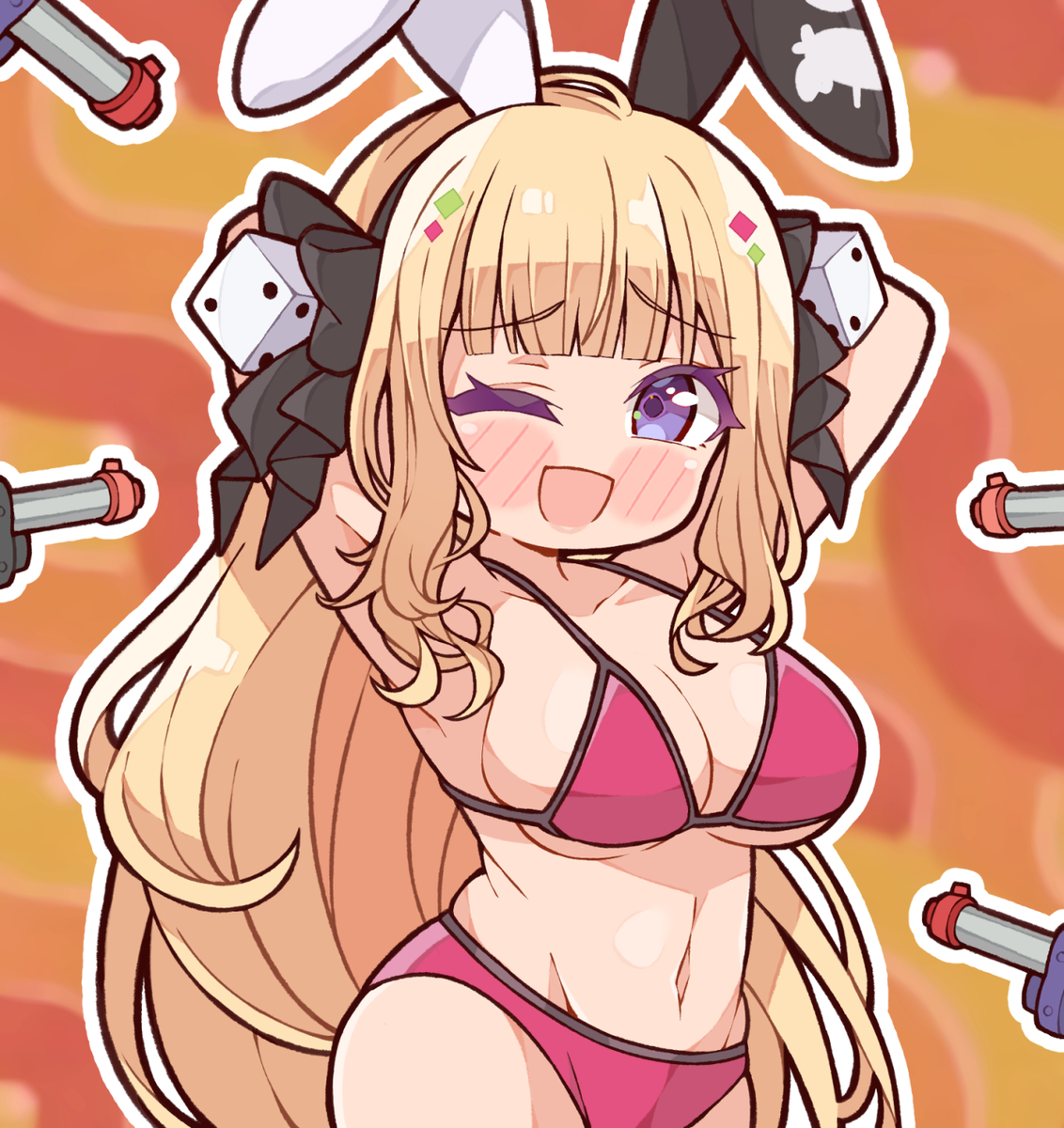 This is a pixiv picture whose title is 👙🔫.