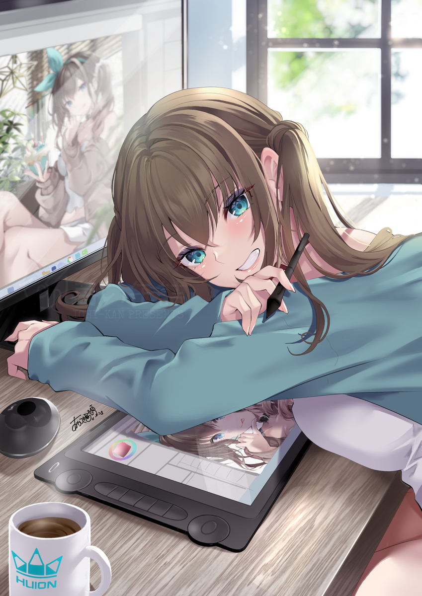 This is a pixiv picture whose title is 『まだ見せてあ～げないっ』.
