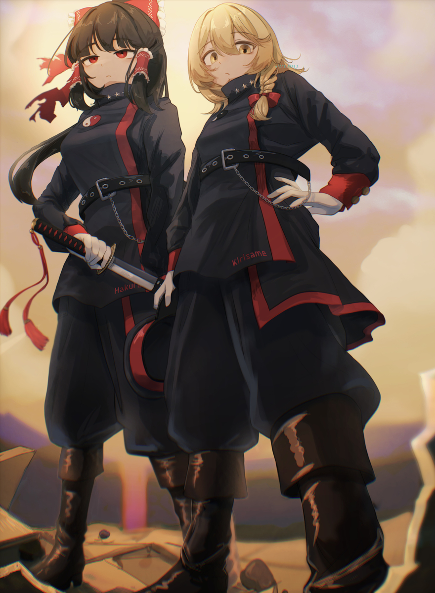 This is a pixiv picture whose title is レイマリ.