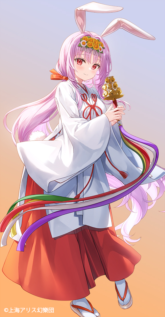 This is a pixiv picture whose title is 巫女服うどんげ.