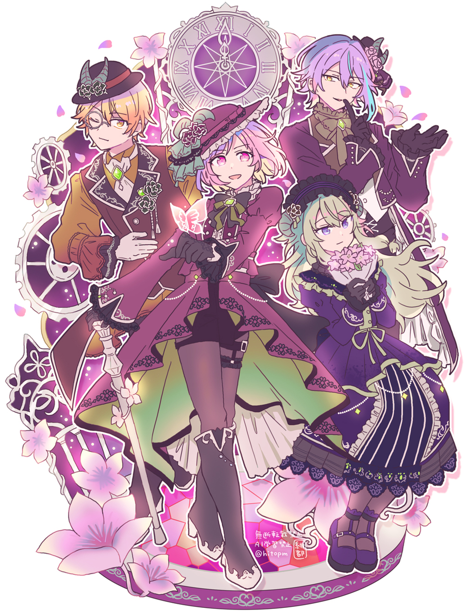This is a pixiv picture whose title is ワンダショゴシック.