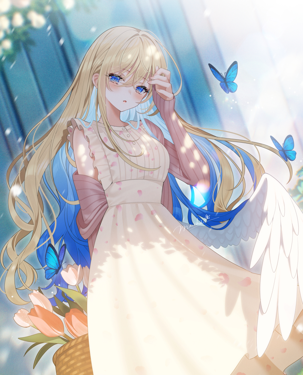 This is a pixiv picture whose title is 春の天使.