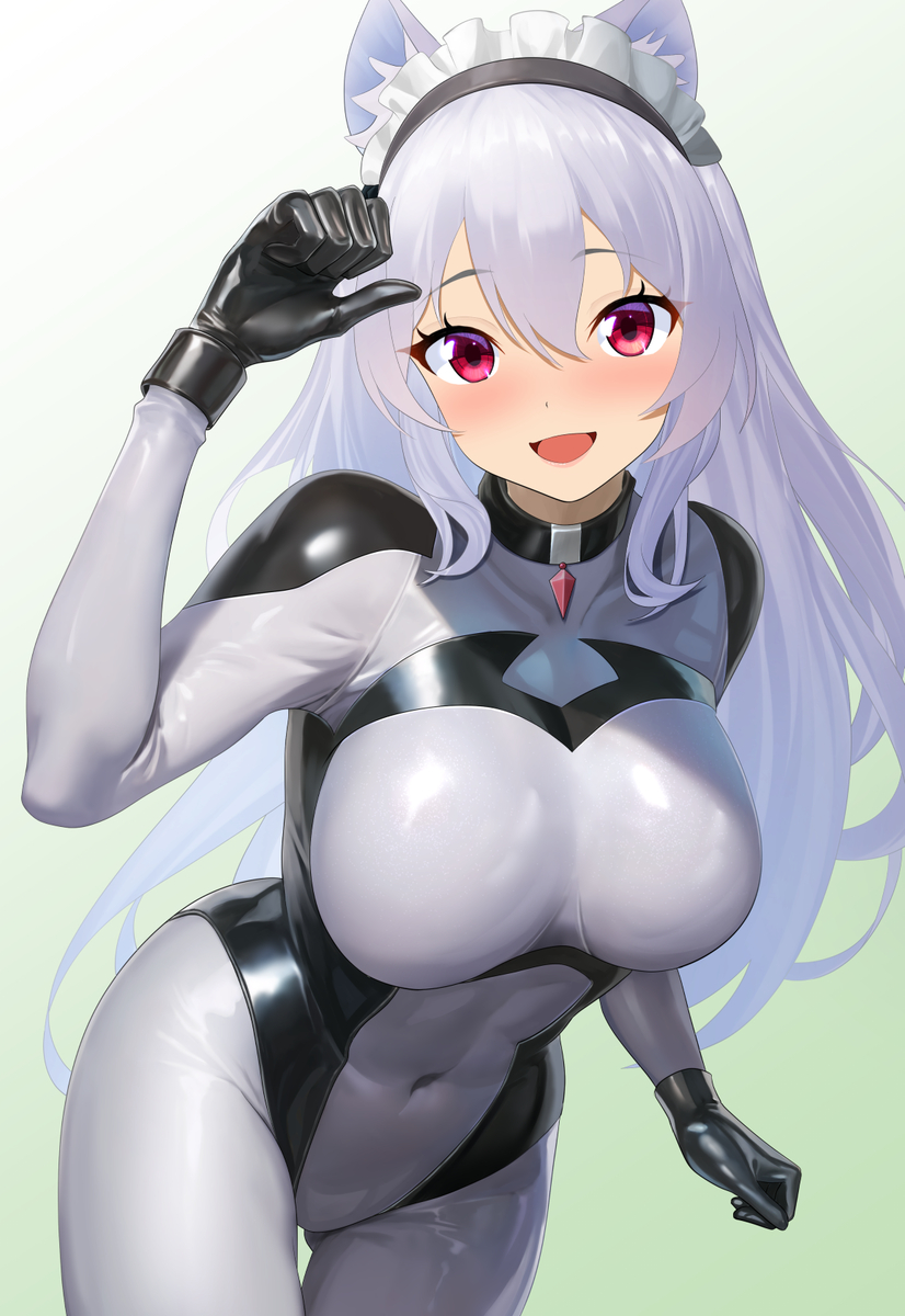 This is a pixiv picture whose title is 【Skeb】ぴっちりスーツ & 拘束.