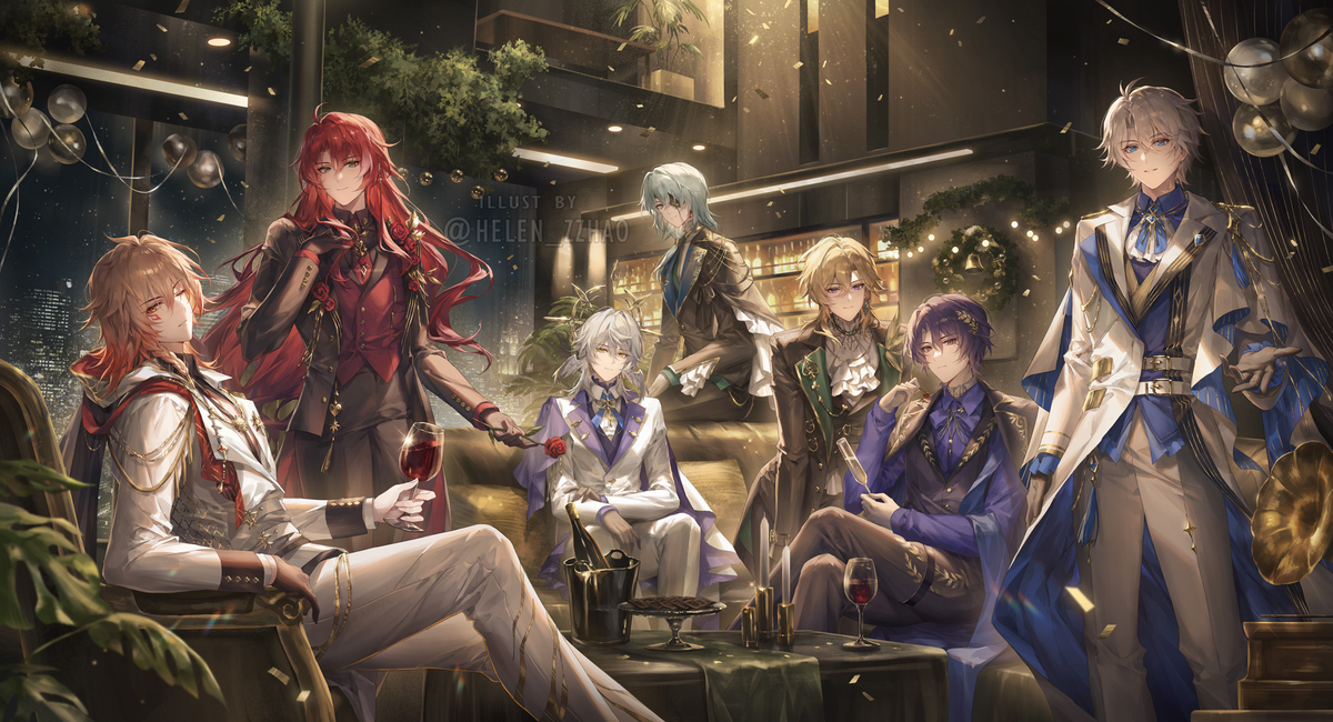 This is a pixiv picture whose title is Happy 2nd Anniversary.