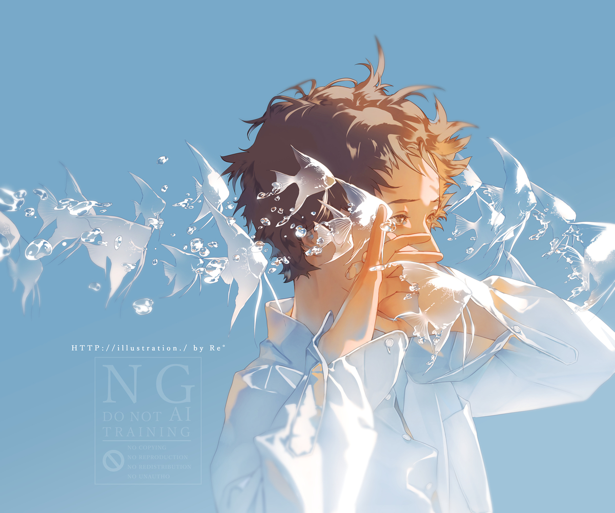 This is a pixiv picture whose title is 海になる.