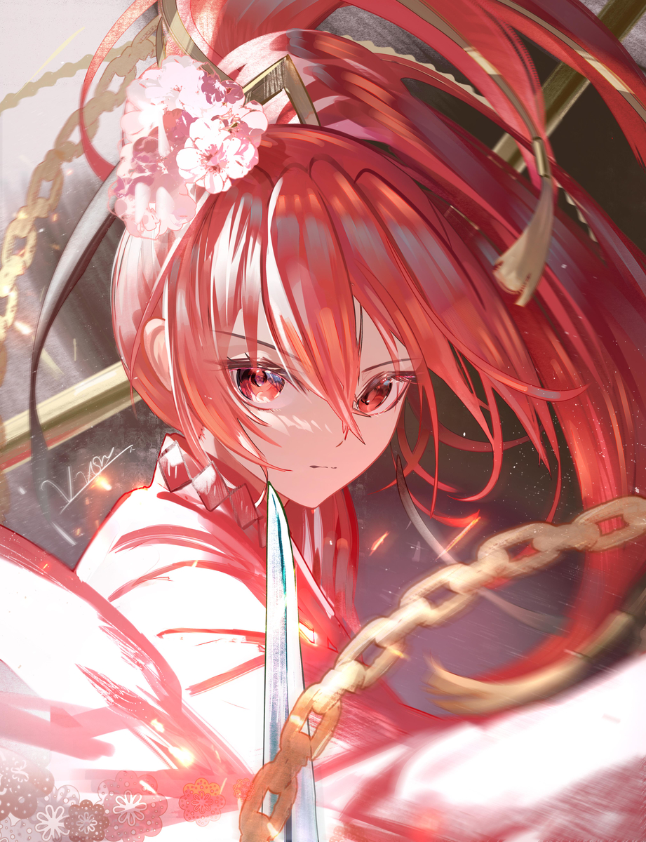 This is a pixiv picture whose title is day21佐仓杏子版花木兰x童话系列.