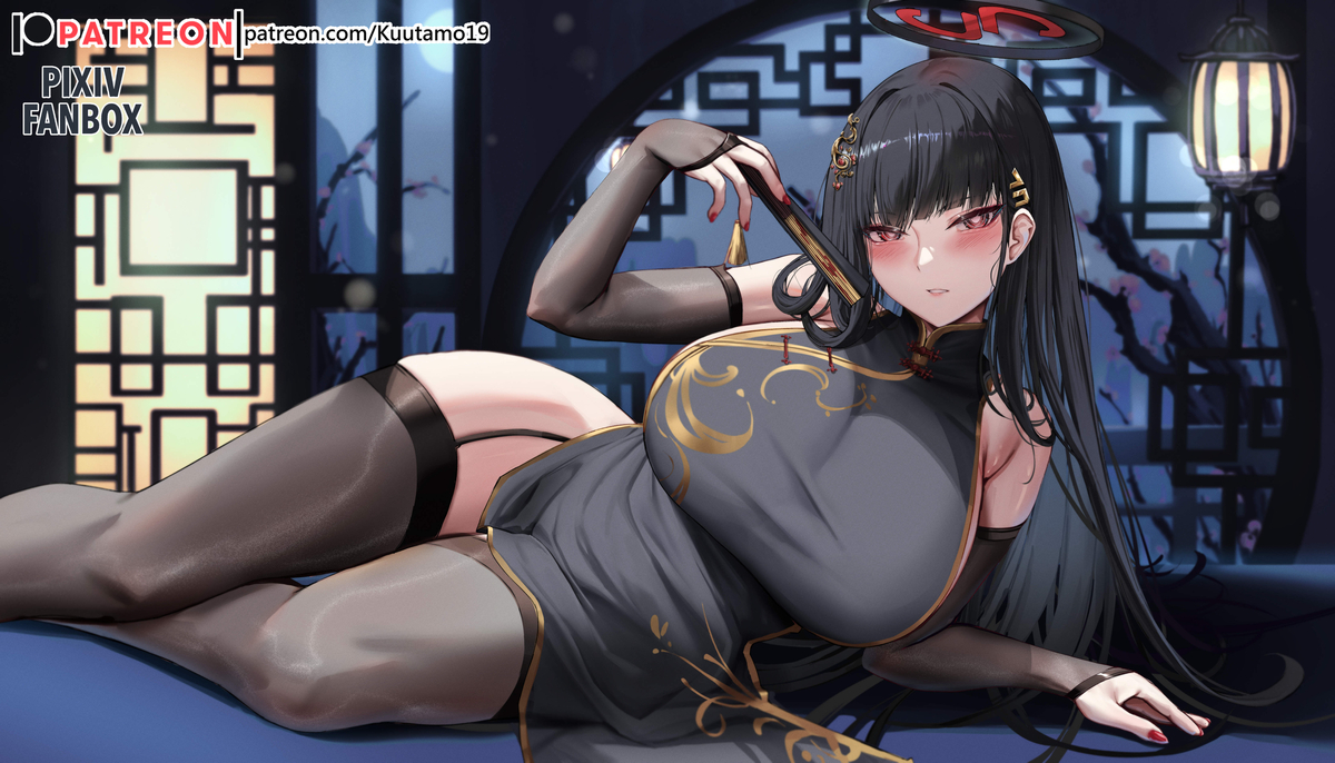 This is a pixiv picture whose title is リオINチャイナドレス（美人画.