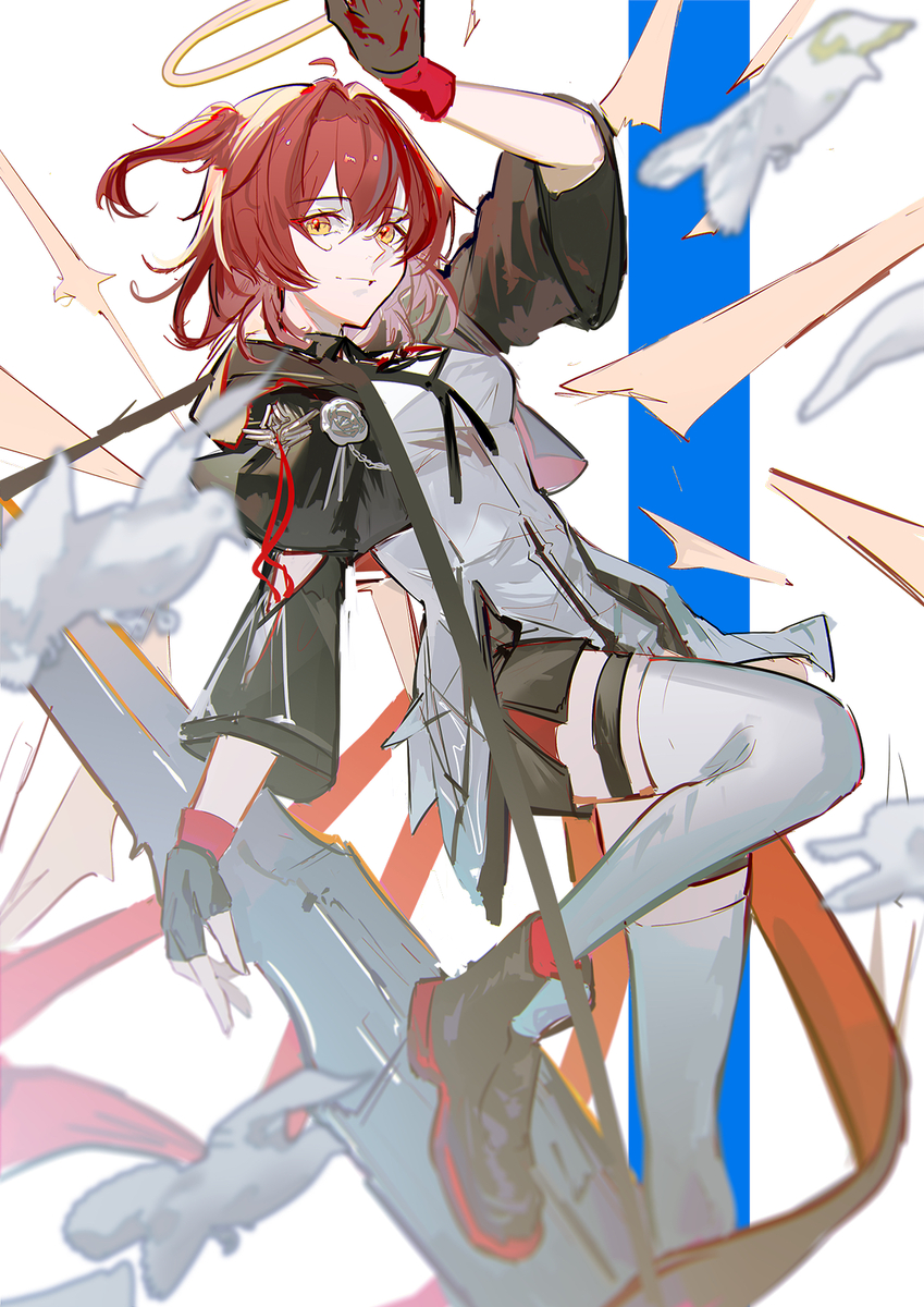 This is a pixiv picture whose title is Exusiai the New Covenant.