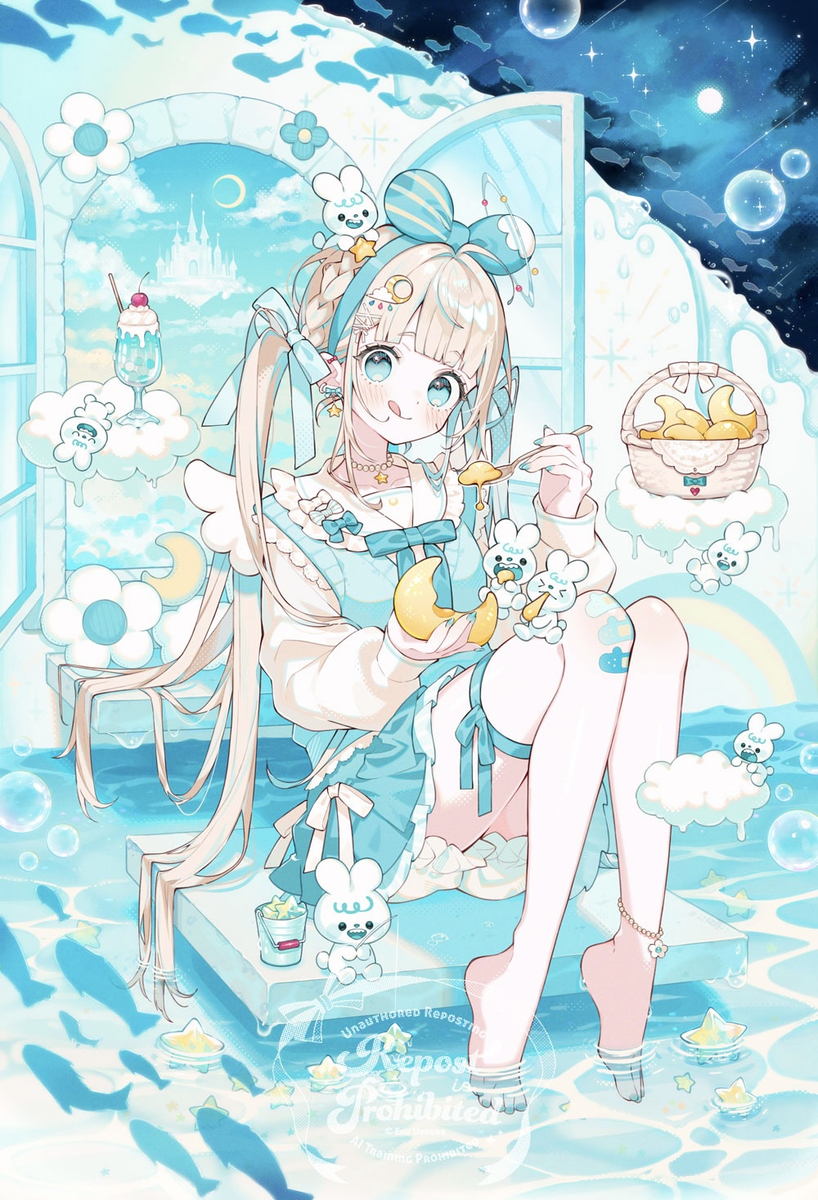 This is a pixiv picture whose title is Aqua Reverie.