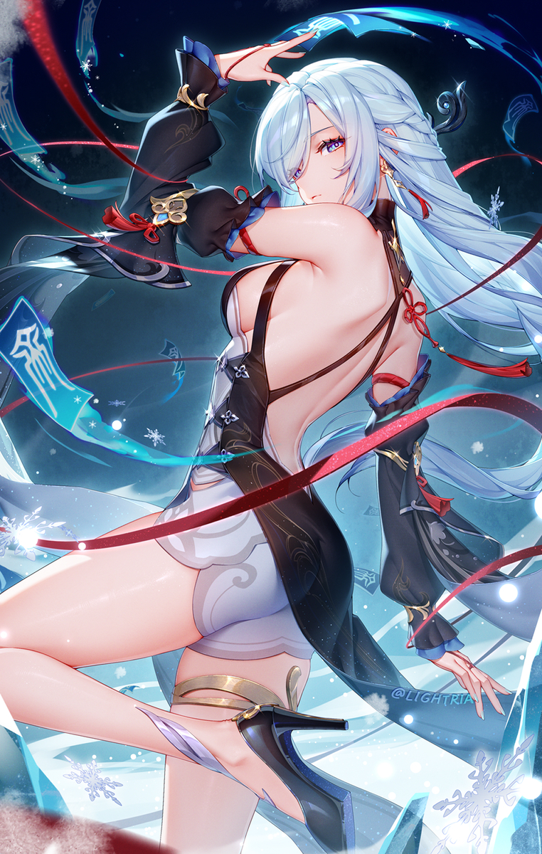 This is a pixiv picture whose title is 申鶴🎨.