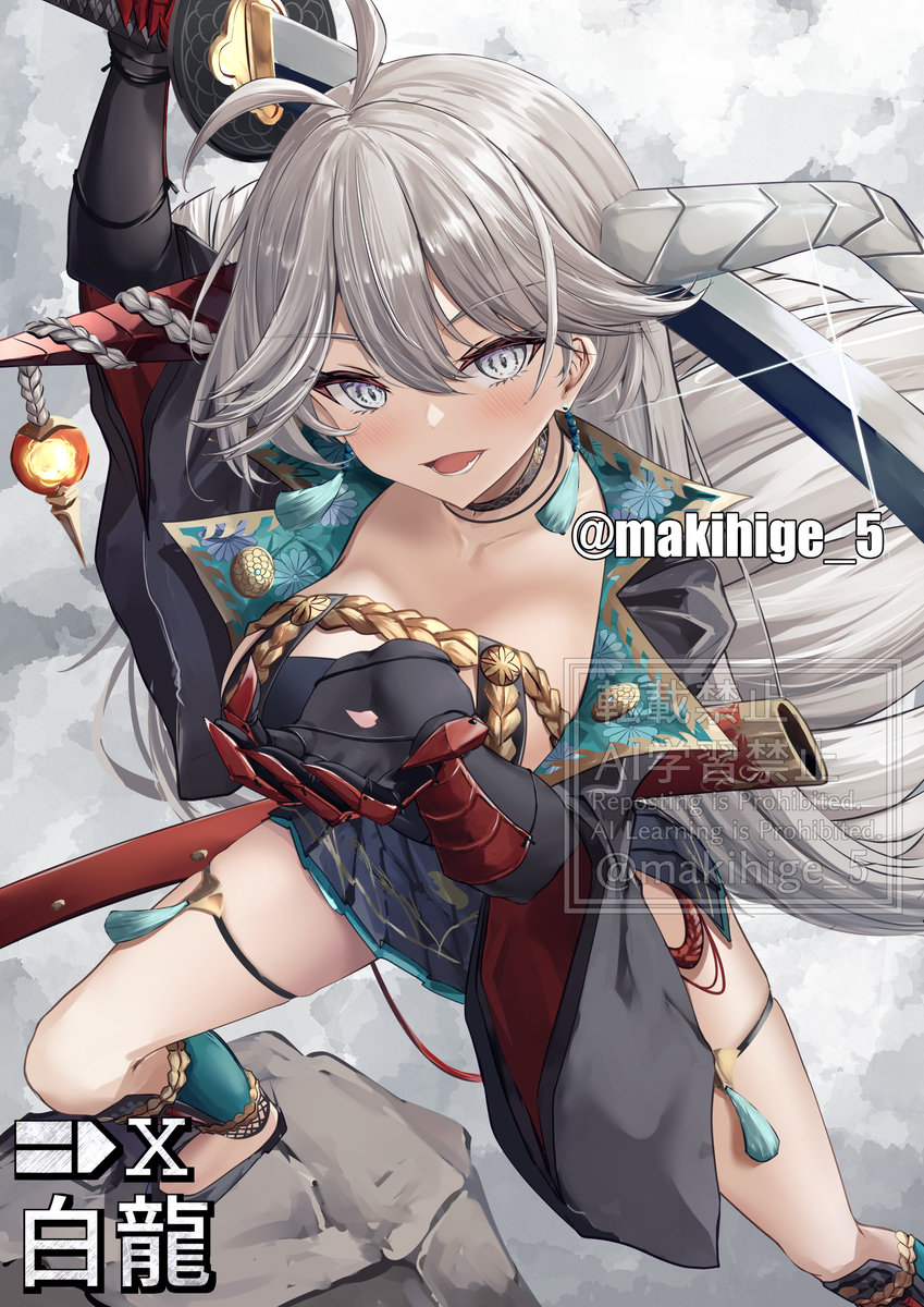 This is a pixiv picture whose title is 羅刹滅す龍翔白刃.
