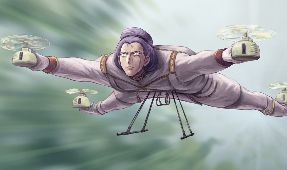 This is a pixiv picture whose title is 戦死後も強行偵察型剥製ドローンとして活躍するシロッコ.