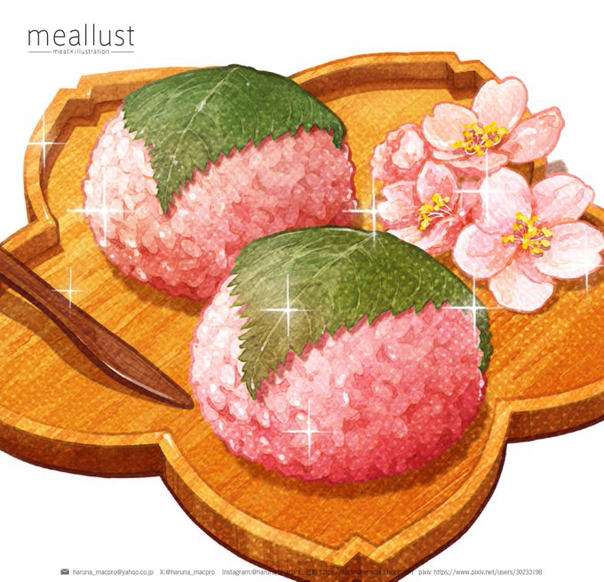 This is a pixiv picture whose title is 桜餅.