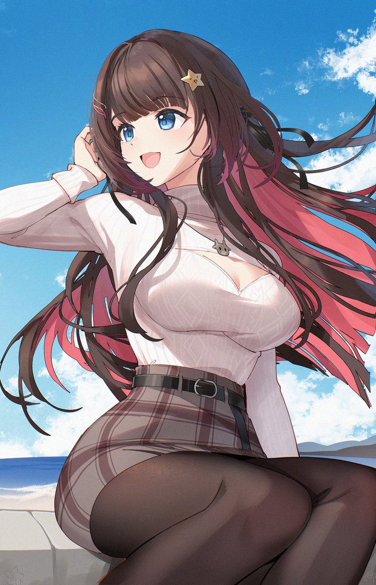 This is a pixiv picture whose title is 海風.