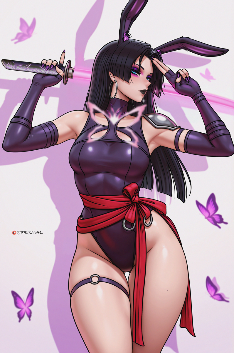 This is a pixiv picture whose title is Bunny Psylocke.