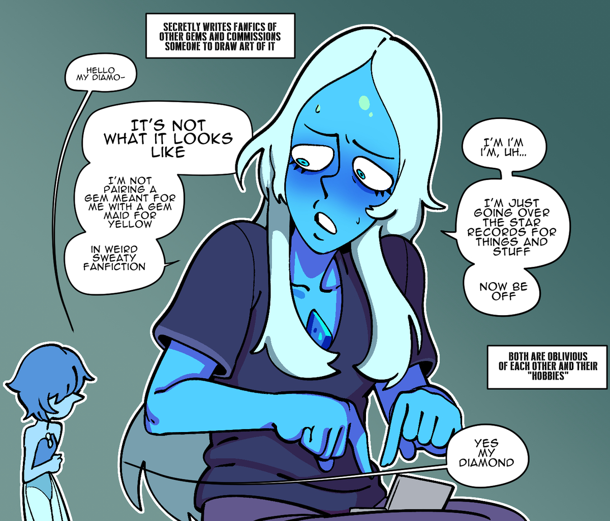 This is a pixiv picture whose title is Some blue doodels.