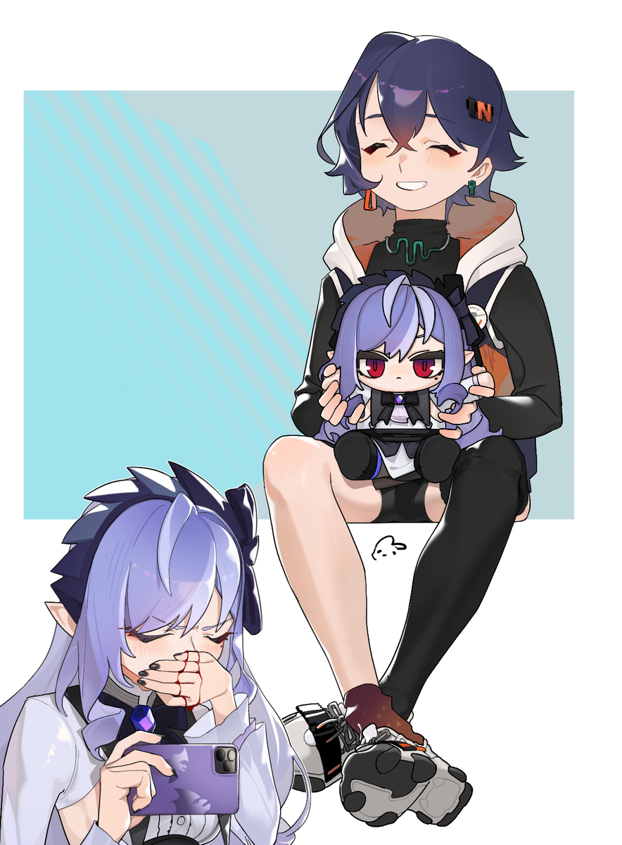 This is a pixiv picture whose title is 🦇🧸.