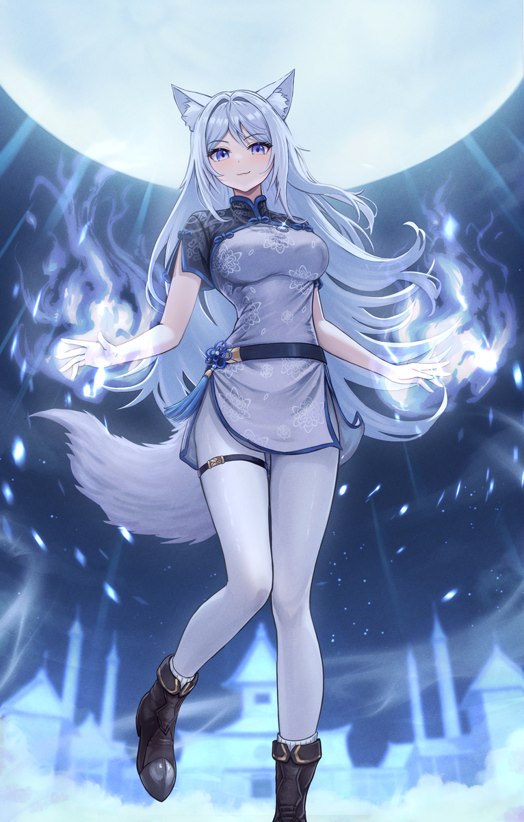 This is a pixiv picture whose title is ムーンファイア.