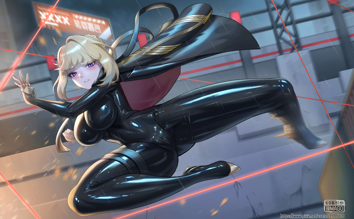 This is a pixiv picture whose title is 摸了个绝区零的胶衣伊芙琳.
