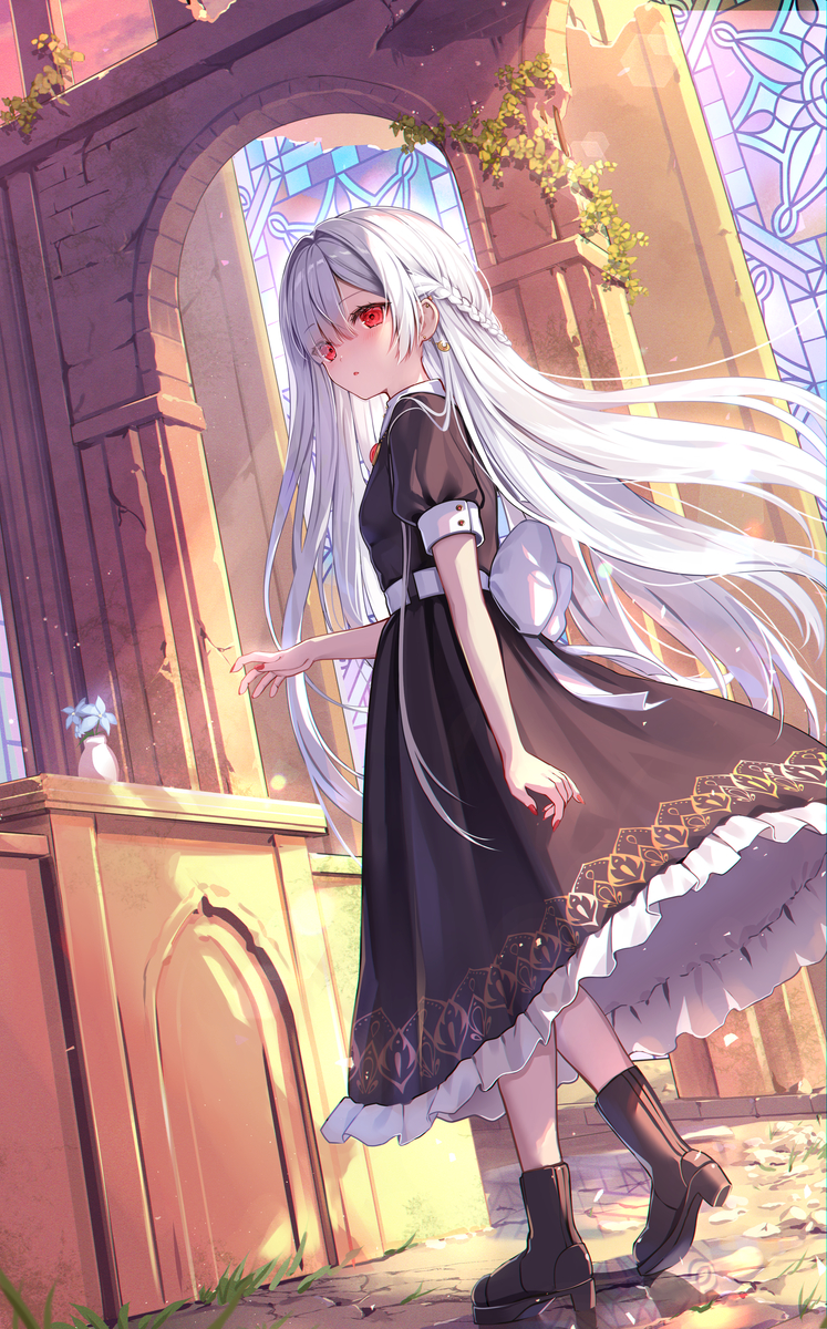 This is a pixiv picture whose title is 忘れられた地に花を.