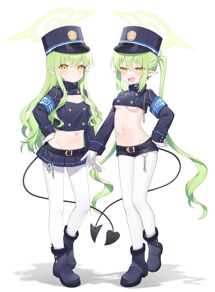 This is a pixiv picture whose title is 鉄道双子.
