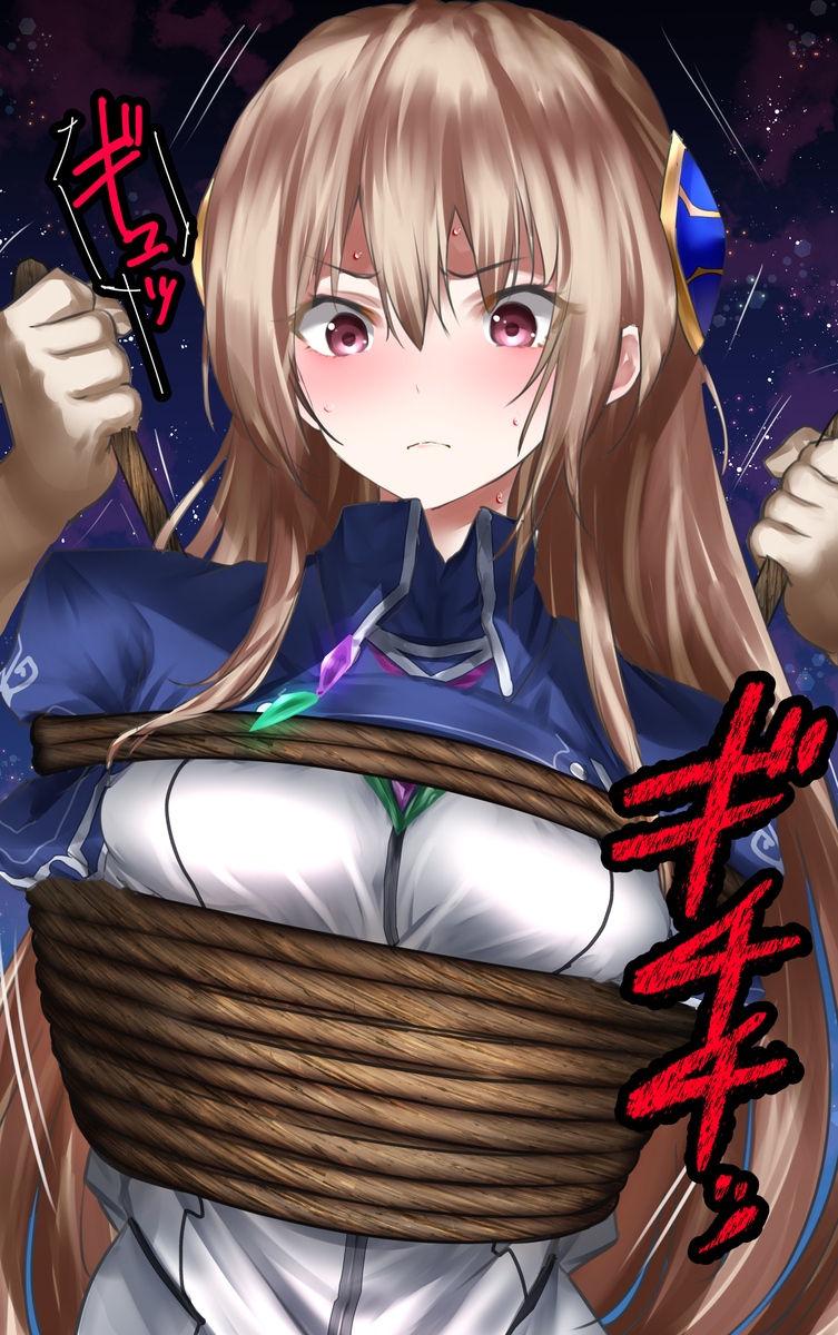 This is a pixiv picture whose title is 白河ユイナ緊縛猿轡.