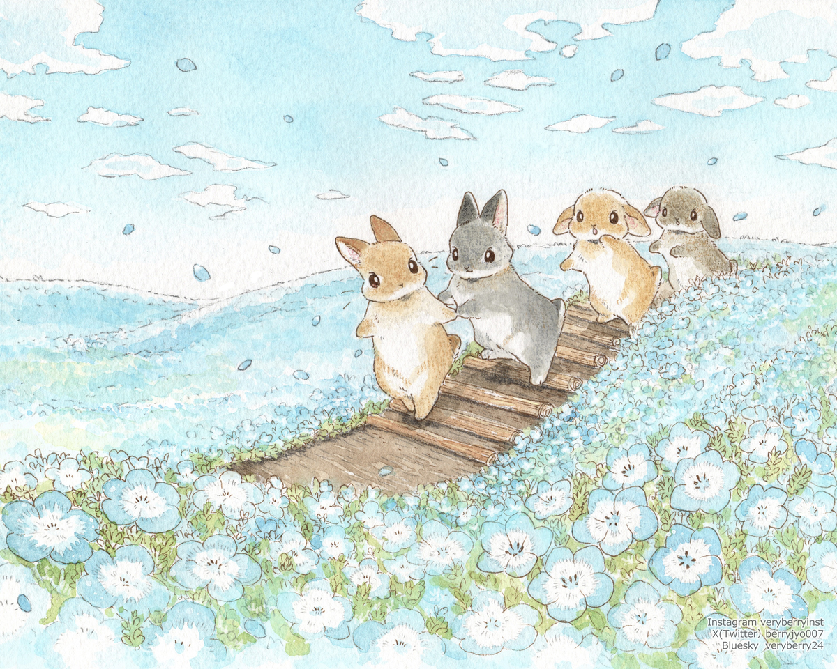 This is a pixiv picture whose title is 💠ネモフィラ公園💠.