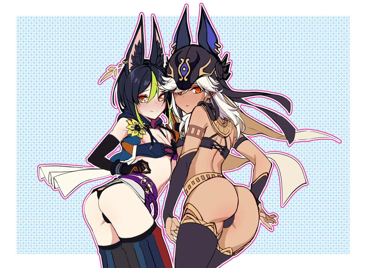 This is a pixiv picture whose title is 狐狐洞.