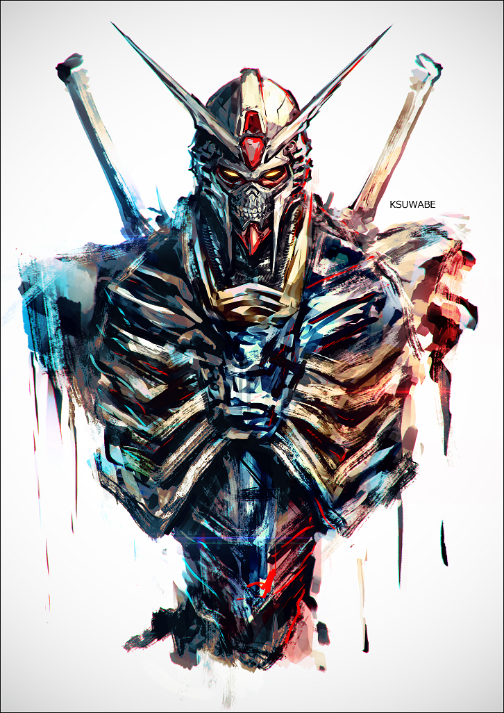 This is a pixiv picture whose title is 骨ガンダム.