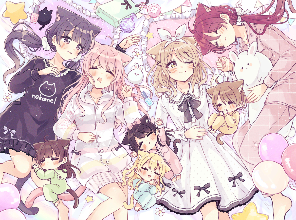 This is a pixiv picture whose title is パジャマパーティー.