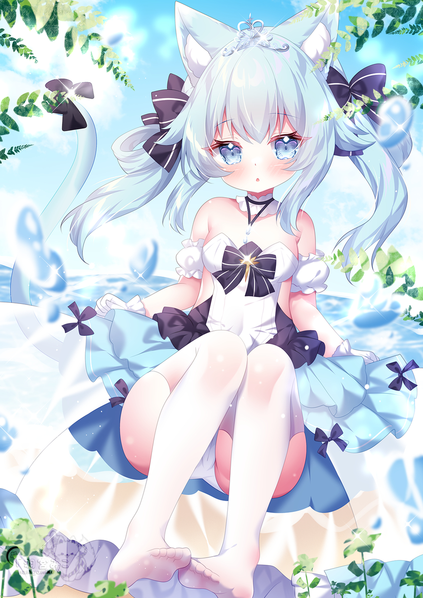 This is a pixiv picture whose title is 涼波.