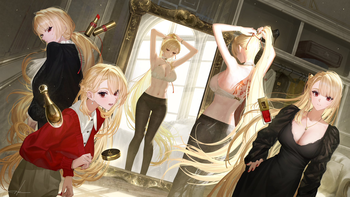 This is a pixiv picture whose title is 朝の支度.
