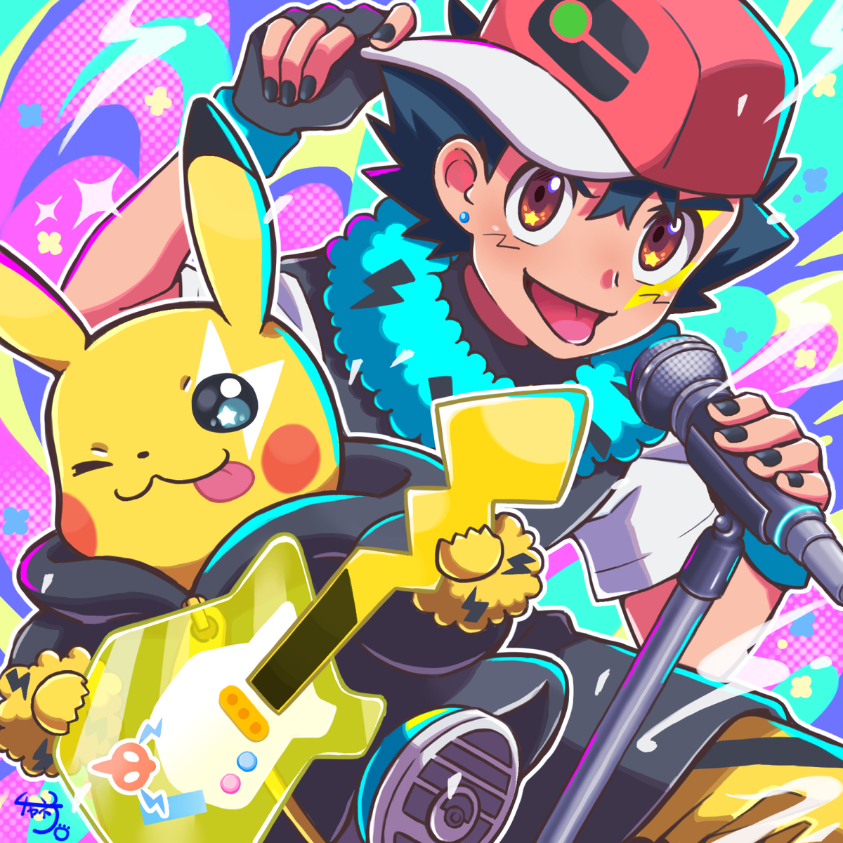 This is a pixiv picture whose title is バンドフェスピカサト.