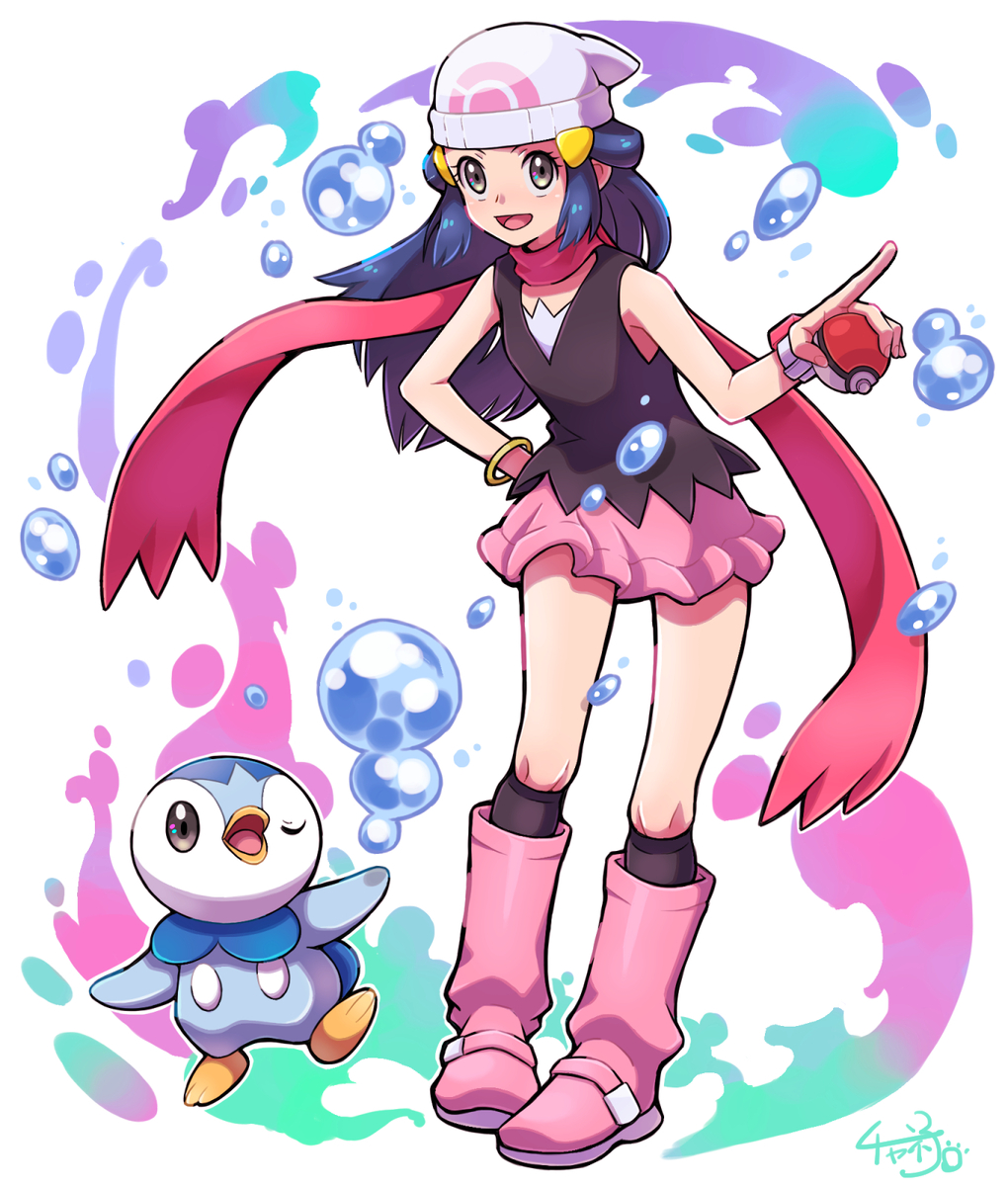 This is a pixiv picture whose title is ヒカリとポッチャマ.