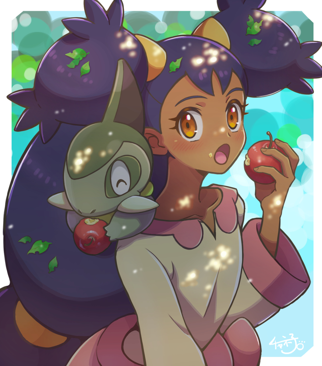 This is a pixiv picture whose title is もぐもぐアイリス.